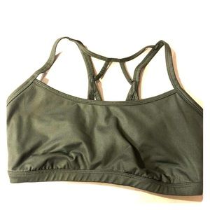 Dark green padded sports bra